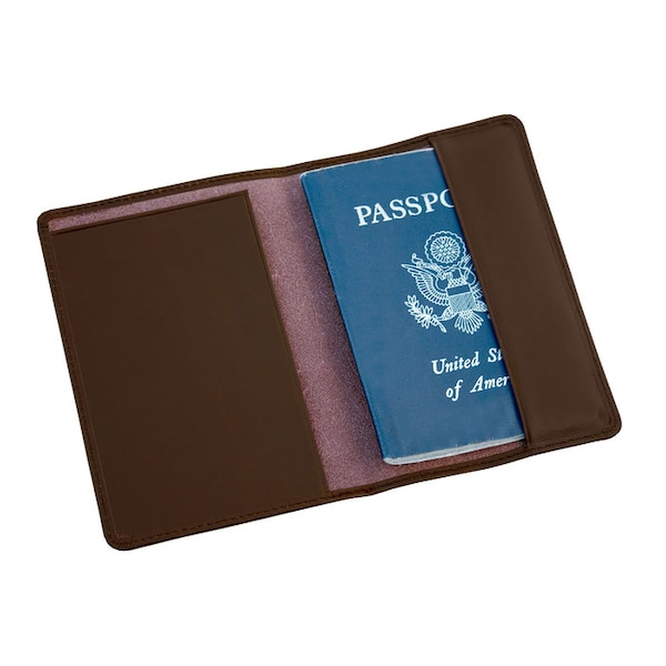 Dacasso Chocolate Brown Leather Passport Holder AG-3442 - main